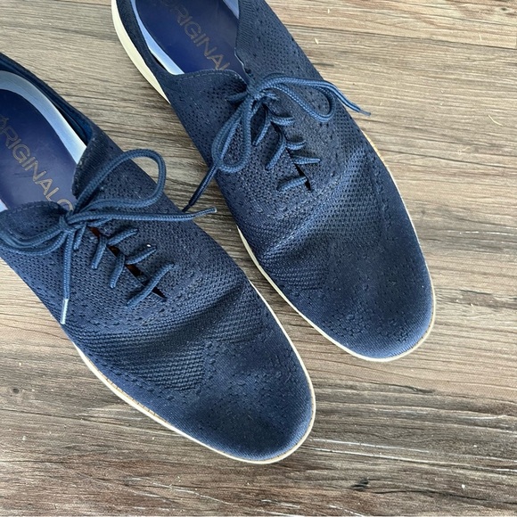 Cole Haan Shoes Men's 13 Navy Blue Stitchlite OriginalGrand Wingtip Oxfords - Picture 3 of 7